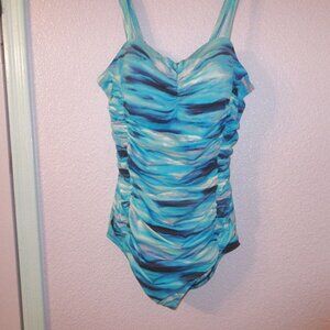 Great Lengths Making Waves Swimsuit 18 One Piece Long Torso Tummy Slimmer Vacay